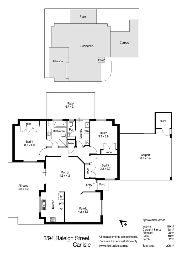 Floorplan of Homely villa listing, 3/94 Raleigh Street, Carlisle WA 6101