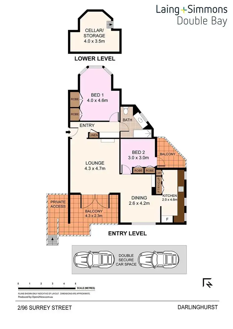 Floorplan of Homely apartment listing, 2/96 Surrey Street, Darlinghurst NSW 2010
