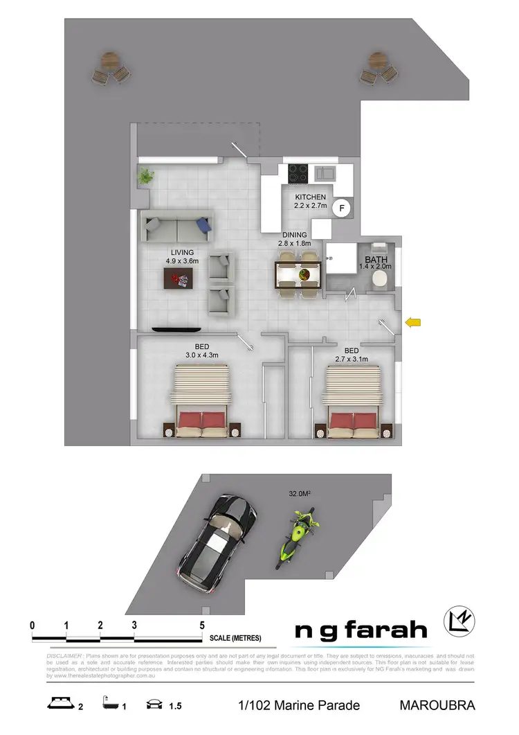 Floorplan of Homely unit listing, 1/102 Marine Parade, Maroubra NSW 2035