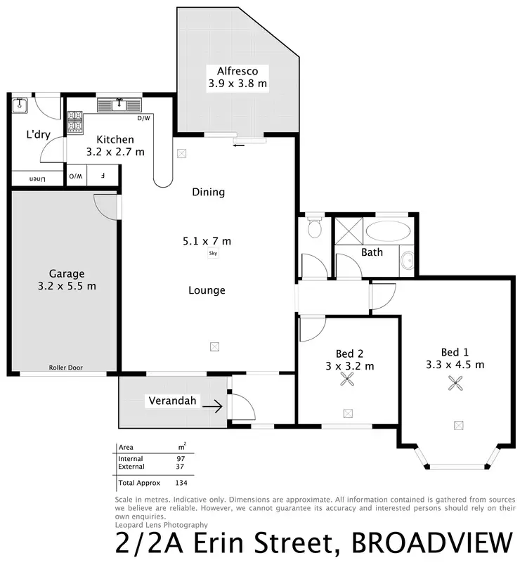 Floorplan of Homely unit listing, 2/2A Erin Street, Broadview SA 5083