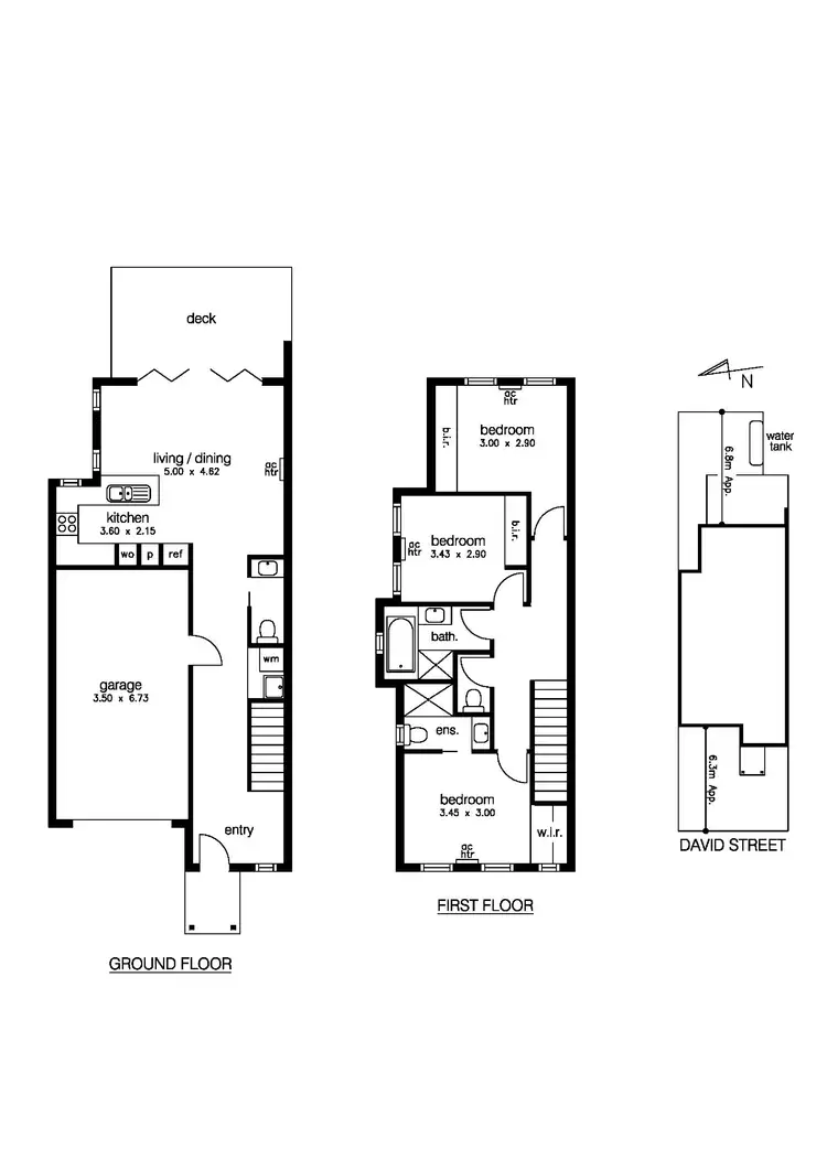 Floorplan of Homely townhouse listing, 1/8 David Street, Altona VIC 3018