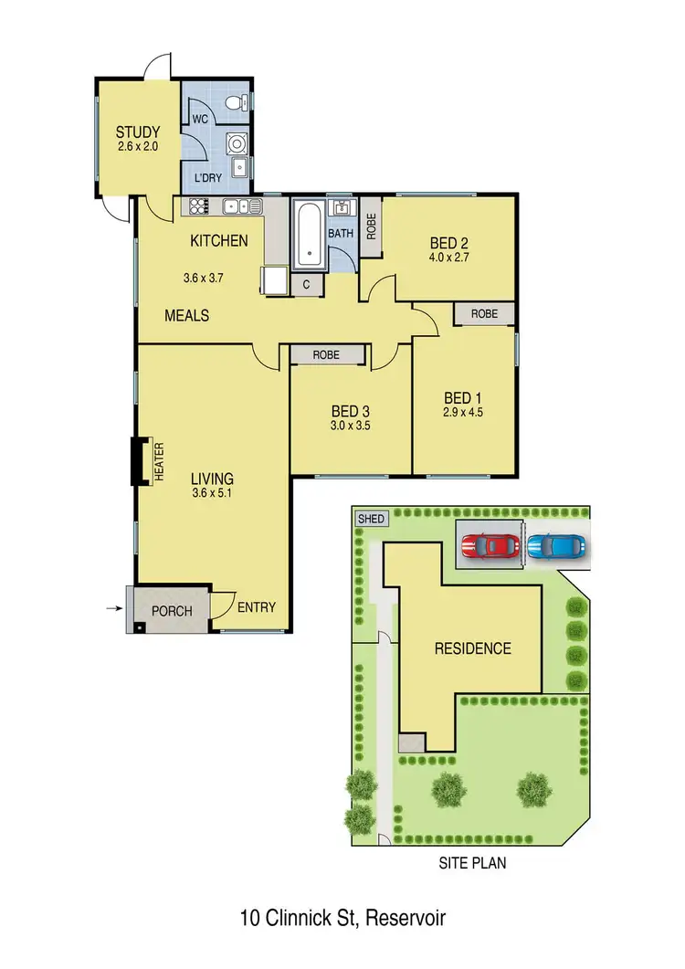 Floorplan of Homely house listing, 10 Clinnick Street, Reservoir VIC 3073