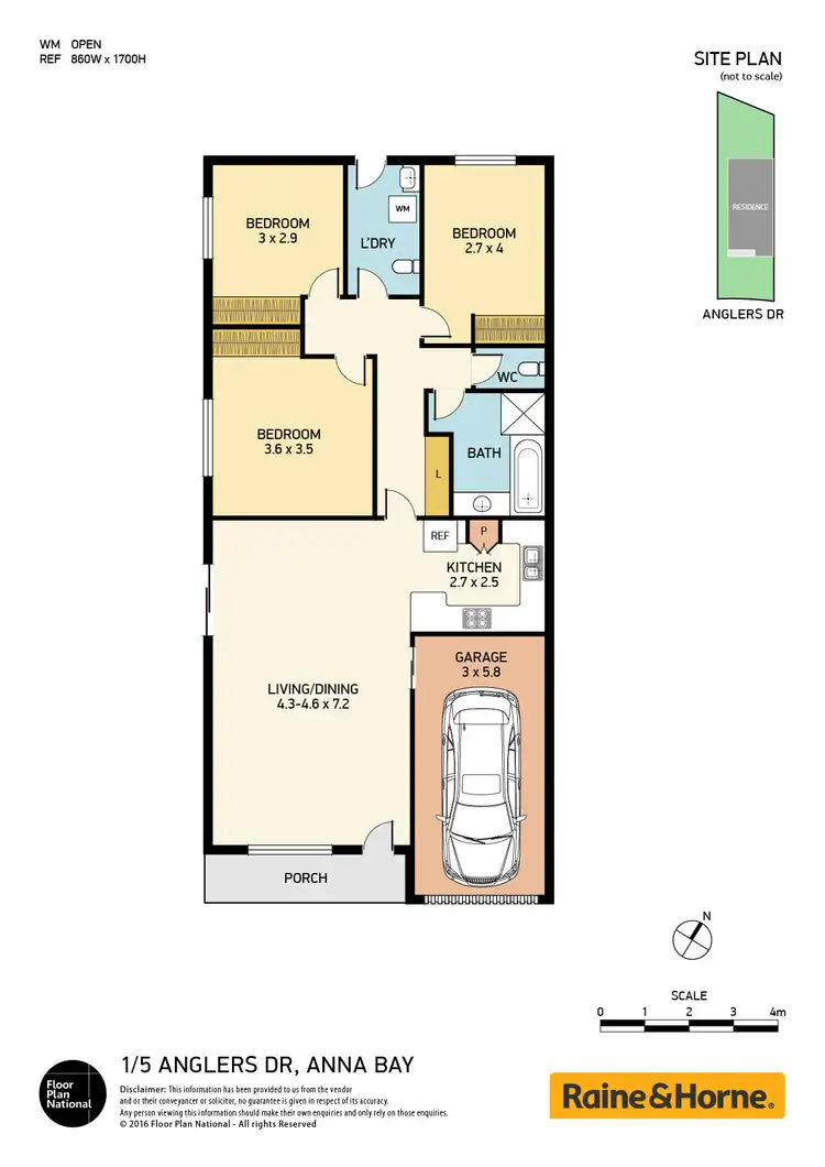 Floorplan of Homely semi-detached listing, 1/5 Anglers Drive, Anna Bay NSW 2316