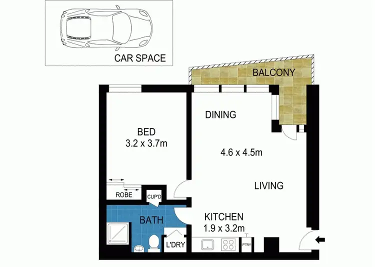 Floorplan of Homely apartment listing, 3303/200 Spencer Street, Melbourne VIC 3000