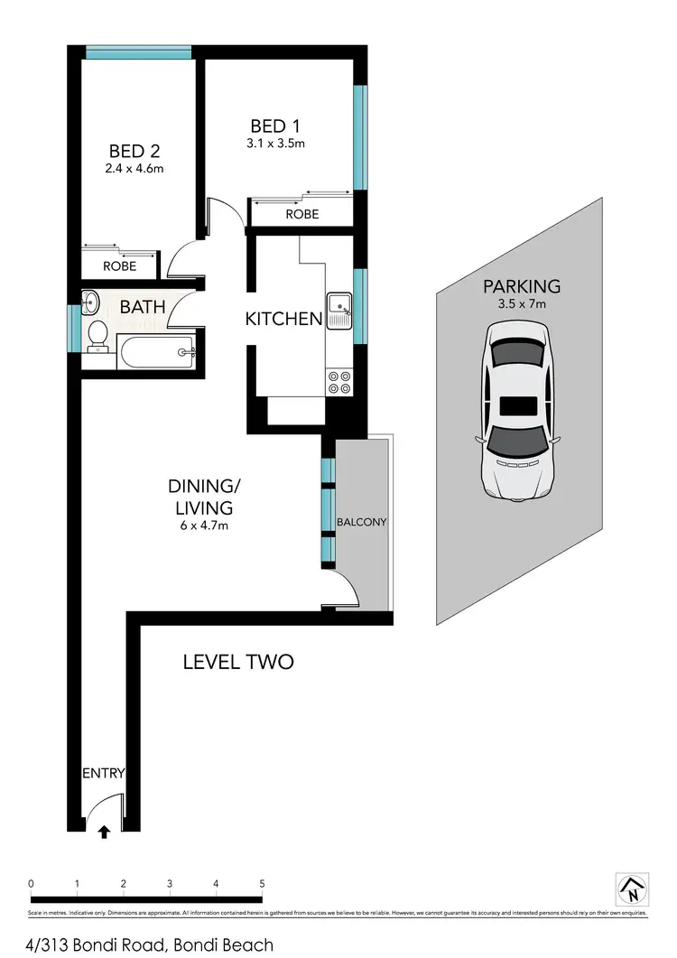 Floorplan of Homely unit listing, 4/313 Bondi Road, Bondi NSW 2026
