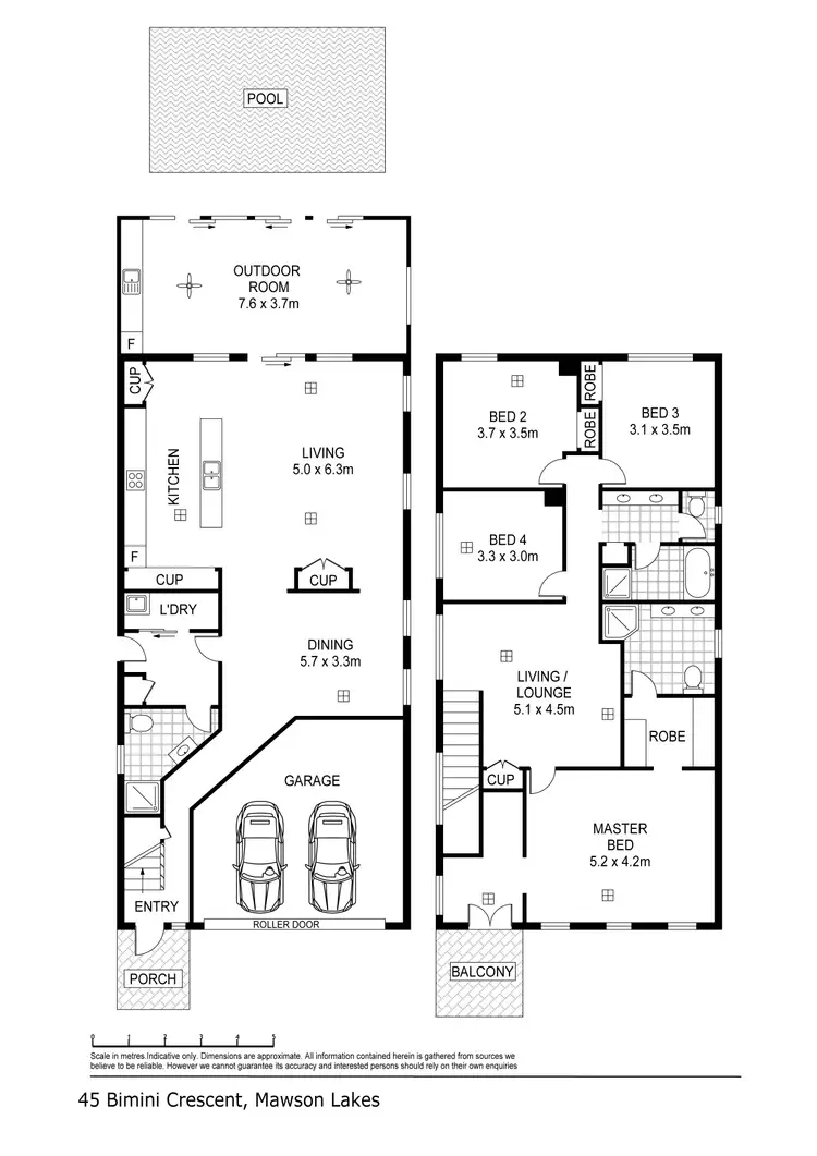 Floorplan of Homely house listing, 45 Bimini Crescent, Mawson Lakes SA 5095