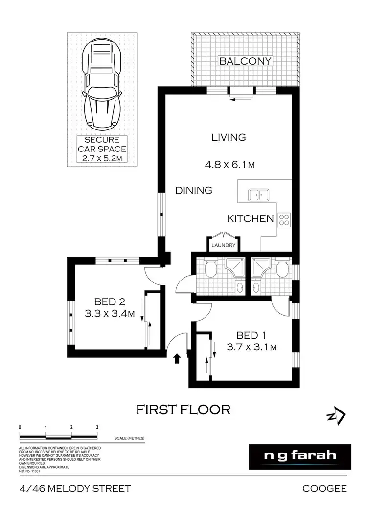 Floorplan of Homely unit listing, 4/46 Melody Street, Coogee NSW 2034
