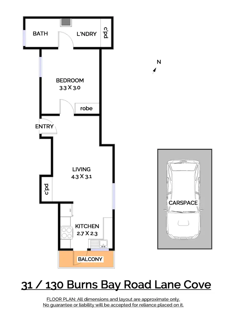 Floorplan of Homely apartment listing, 31/130 Burns Bay Road, Lane Cove NSW 2066