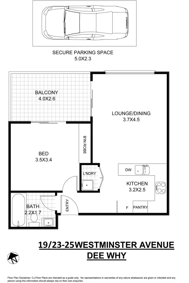 Floorplan of Homely unit listing, 19/23-25 Westminster Avenue, Dee Why NSW 2099