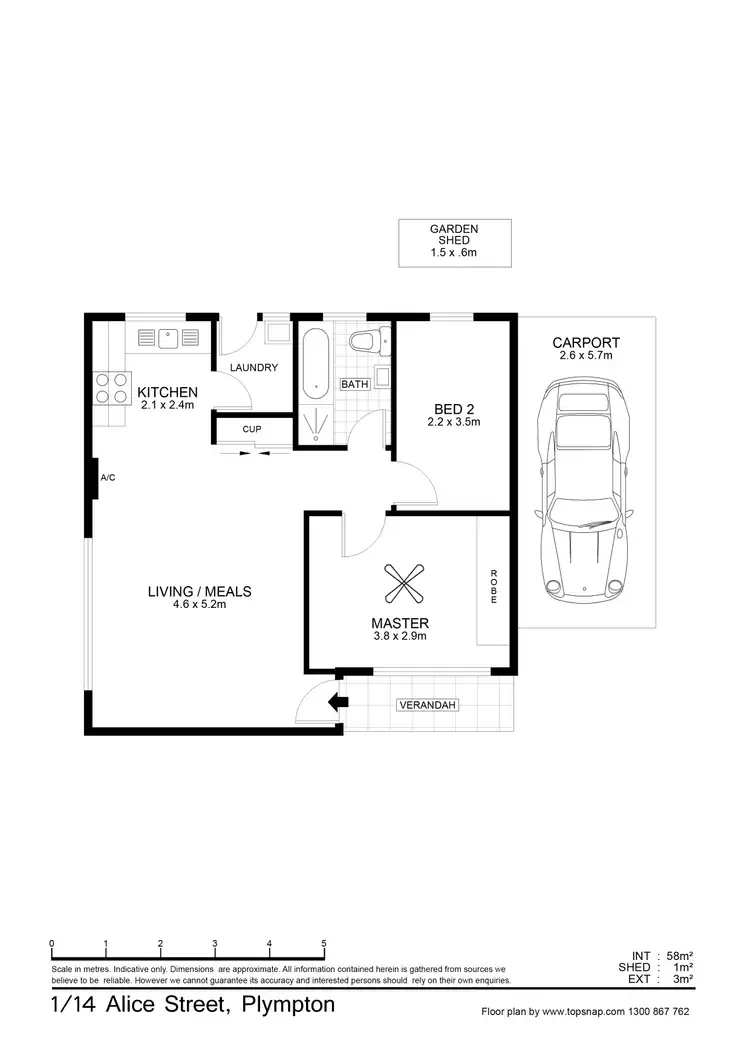 Floorplan of Homely unit listing, Unit 1, 14 Alice Street, Plympton SA 5038
