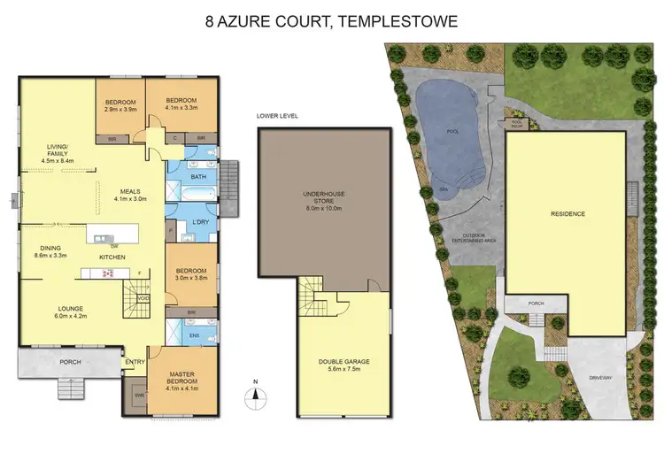 Floorplan of Homely house listing, 8 Azure Court, Templestowe VIC 3106
