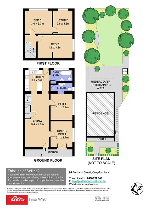 Floorplan of Homely semi-detached listing, 94 Portland Street, Croydon Park NSW 2133