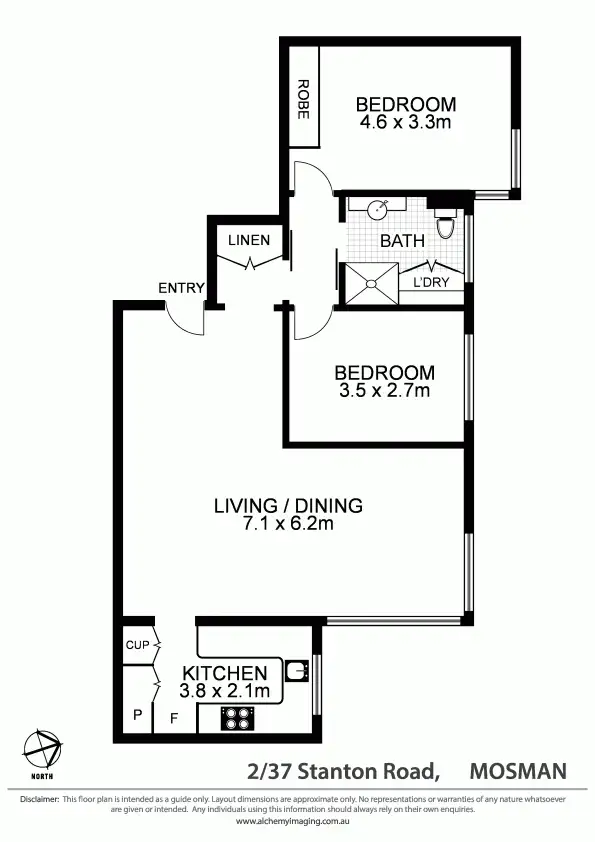 Floorplan of Homely apartment listing, 2/37 Stanton Road, Mosman NSW 2088
