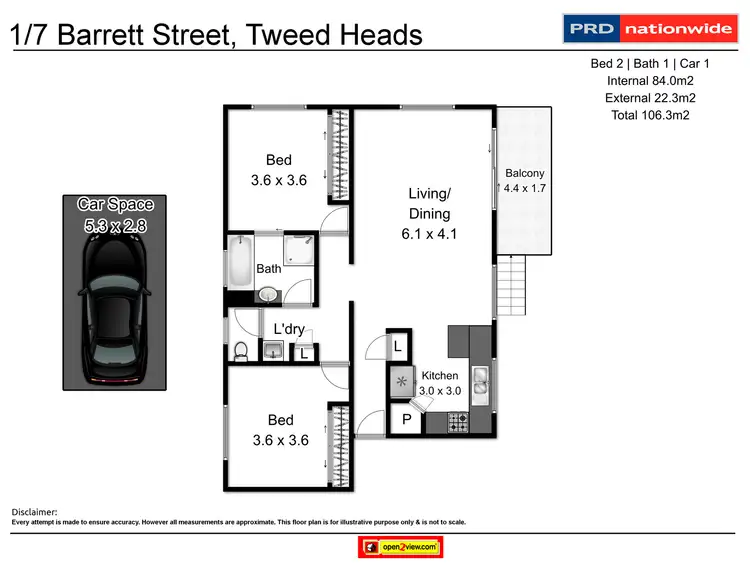 Floorplan of Homely unit listing, 1/7 Barrett Street, Tweed Heads West NSW 2485