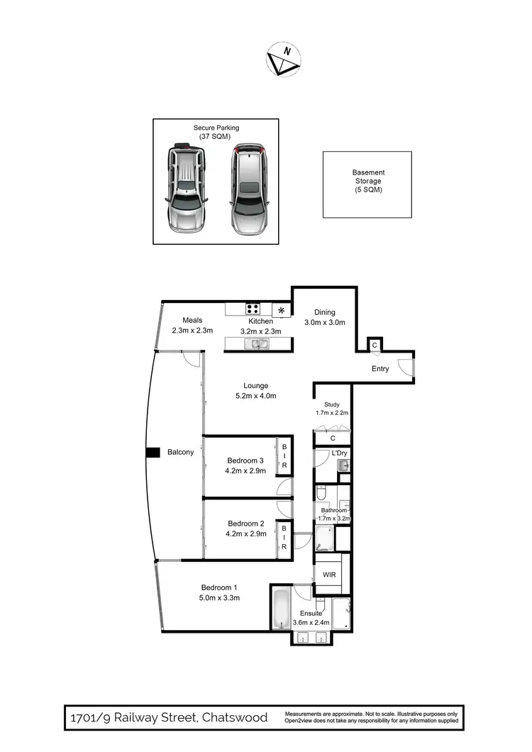 Floorplan of Homely apartment listing, 1701/9 Railway Street, Chatswood NSW 2067