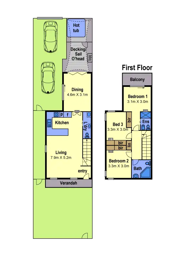 Floorplan of Homely townhouse listing, 102A Spring Street, Reservoir VIC 3073