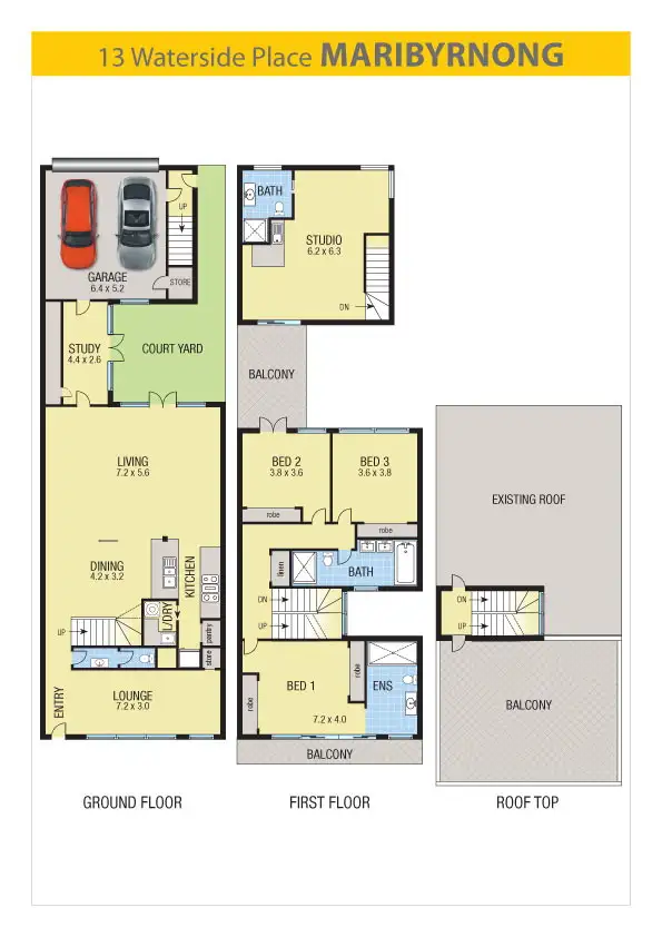 Floorplan of Homely house listing, 13 Waterside Place, Maribyrnong VIC 3032