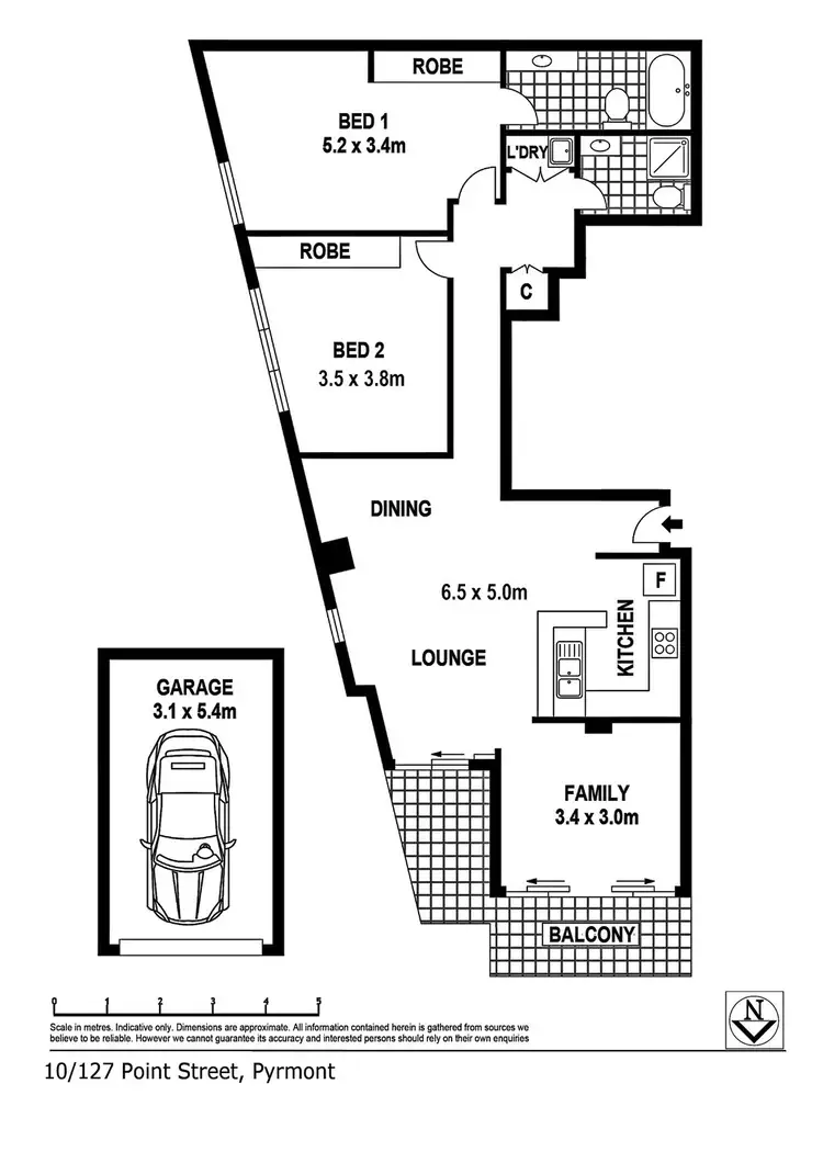 Floorplan of Homely apartment listing, 10/127 Point Street, Pyrmont NSW 2009