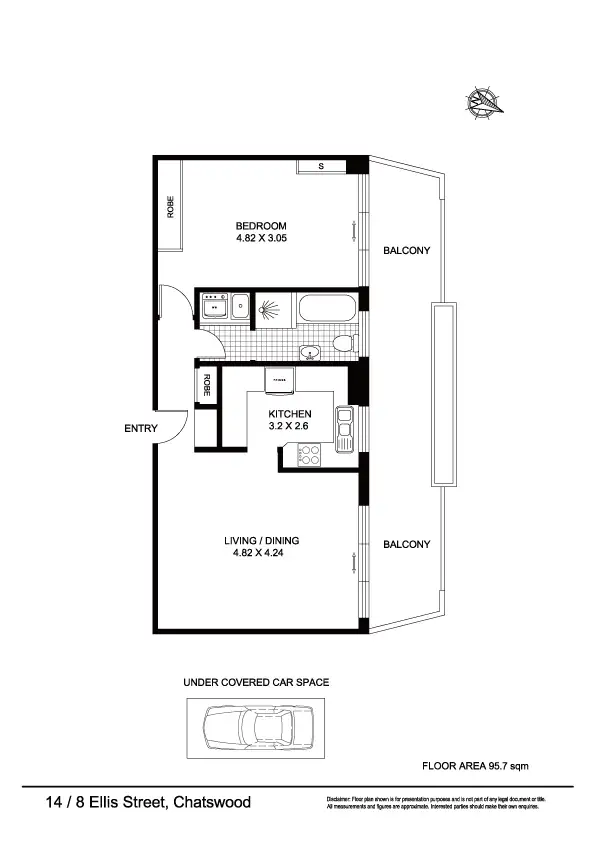 Floorplan of Homely block of units listing, 14/8 Ellis St, Chatswood NSW 2067