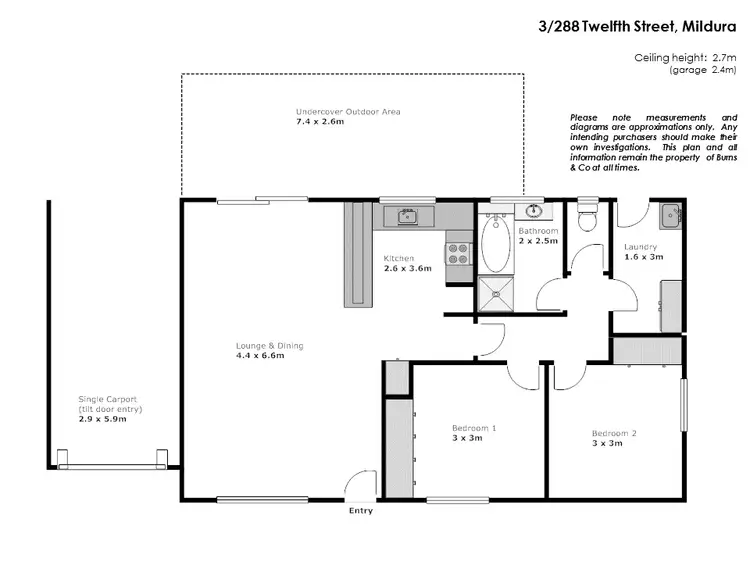 Floorplan of Homely unit listing, 3/288 Twelfth Street, Mildura VIC 3500