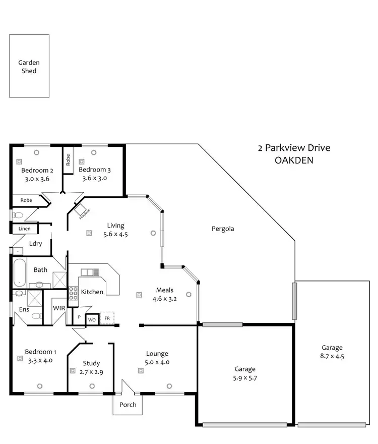 Floorplan of Homely house listing, 2 Parkview Drive, Oakden SA 5086