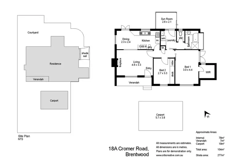 Floorplan of Homely semi-detached listing, 18A Cromer Road, Brentwood WA 6153