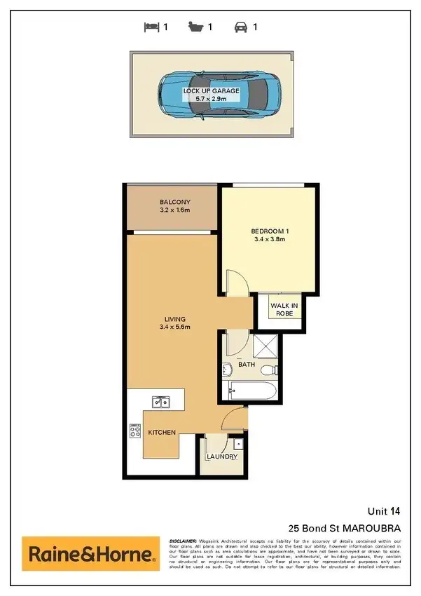 Floorplan of Homely apartment listing, 14/25-29 Bond Street, Maroubra NSW 2035