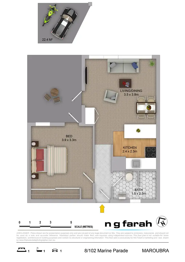 Floorplan of Homely unit listing, 8/102 Marine Parade, Maroubra NSW 2035