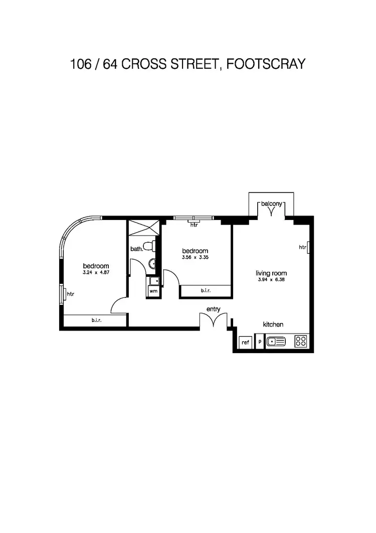 Floorplan of Homely apartment listing, 106/64 Cross Street, West Footscray VIC 3012