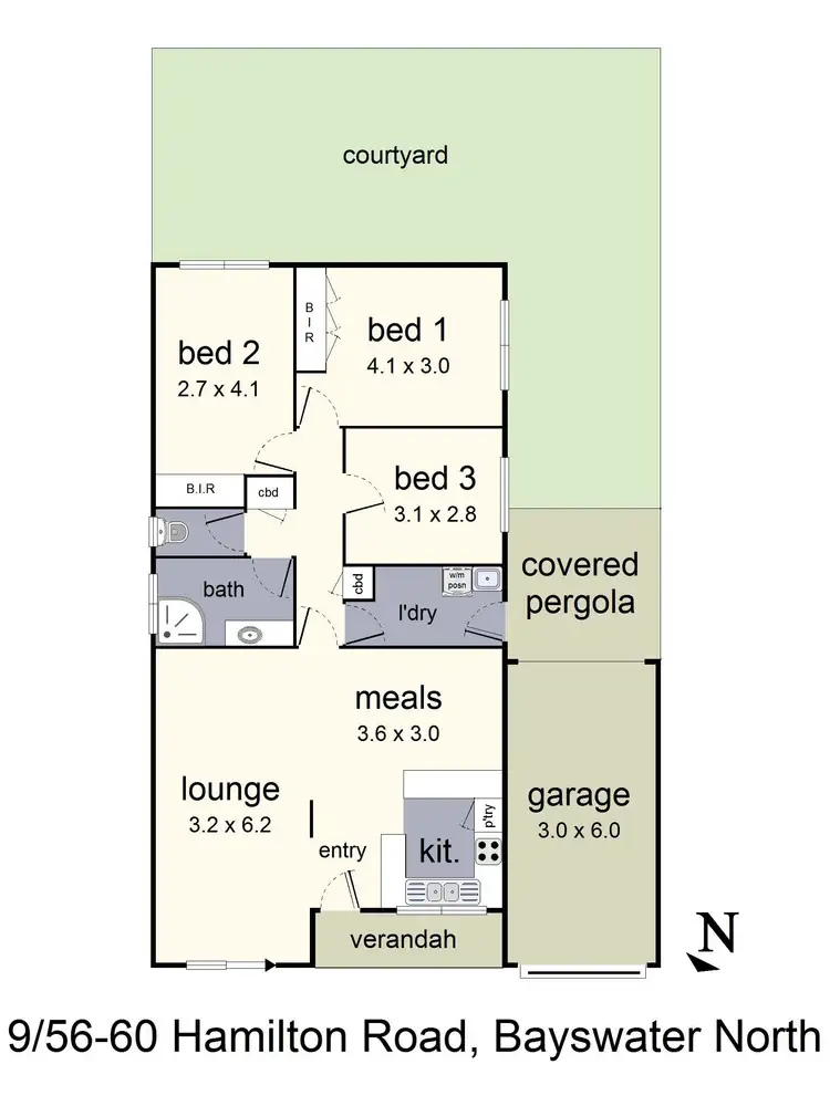 Floorplan of Homely unit listing, 9/56-60 Hamilton Road, Bayswater North VIC 3153