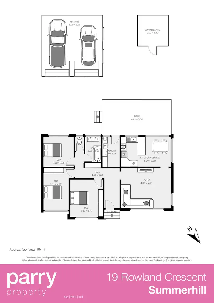 Floorplan of Homely house listing, 19 Rowland Crescent, Summerhill TAS 7250