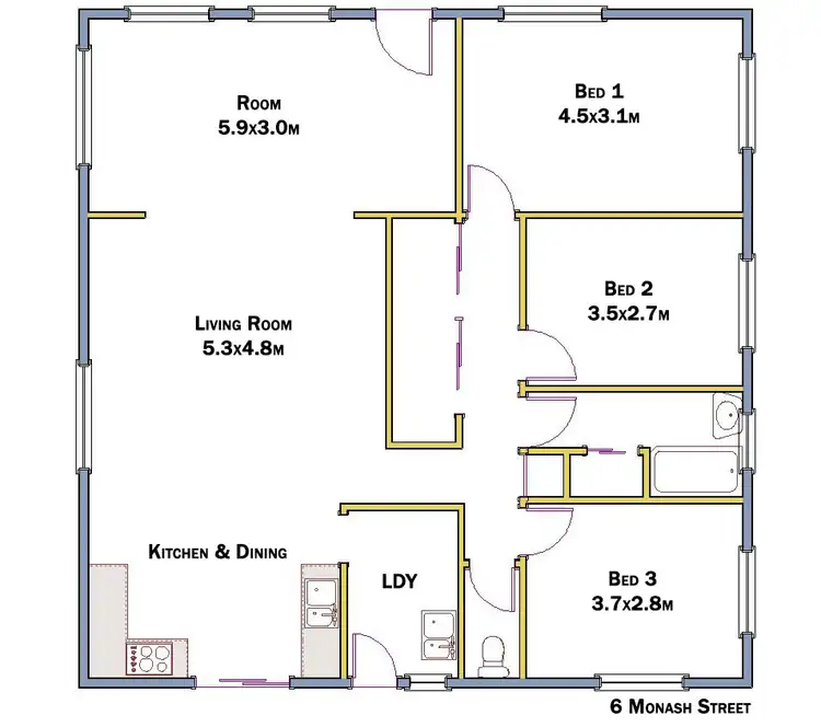 Floorplan of Homely house listing, 6 Monash Street, Woodridge QLD 4114