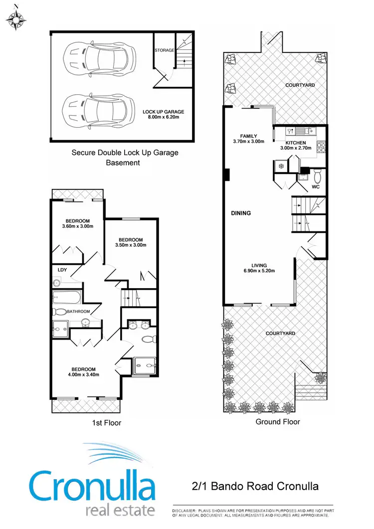 Floorplan of Homely townhouse listing, 2/1 Bando Road, Cronulla NSW 2230