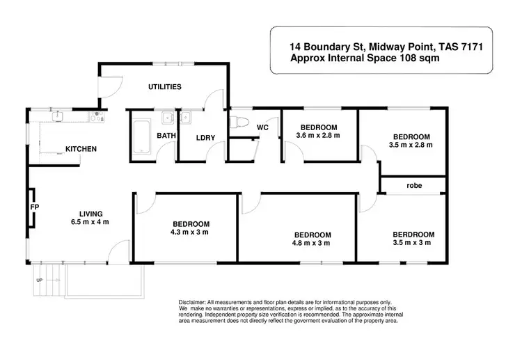 Floorplan of Homely house listing, 14 Boundary Street, Midway Point TAS 7171