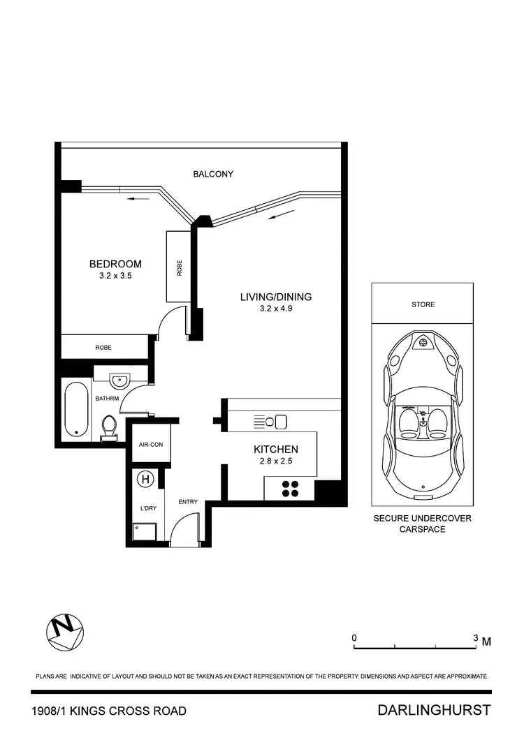 Floorplan of Homely apartment listing, 1908/1 Kings Cross Road, Darlinghurst NSW 2010