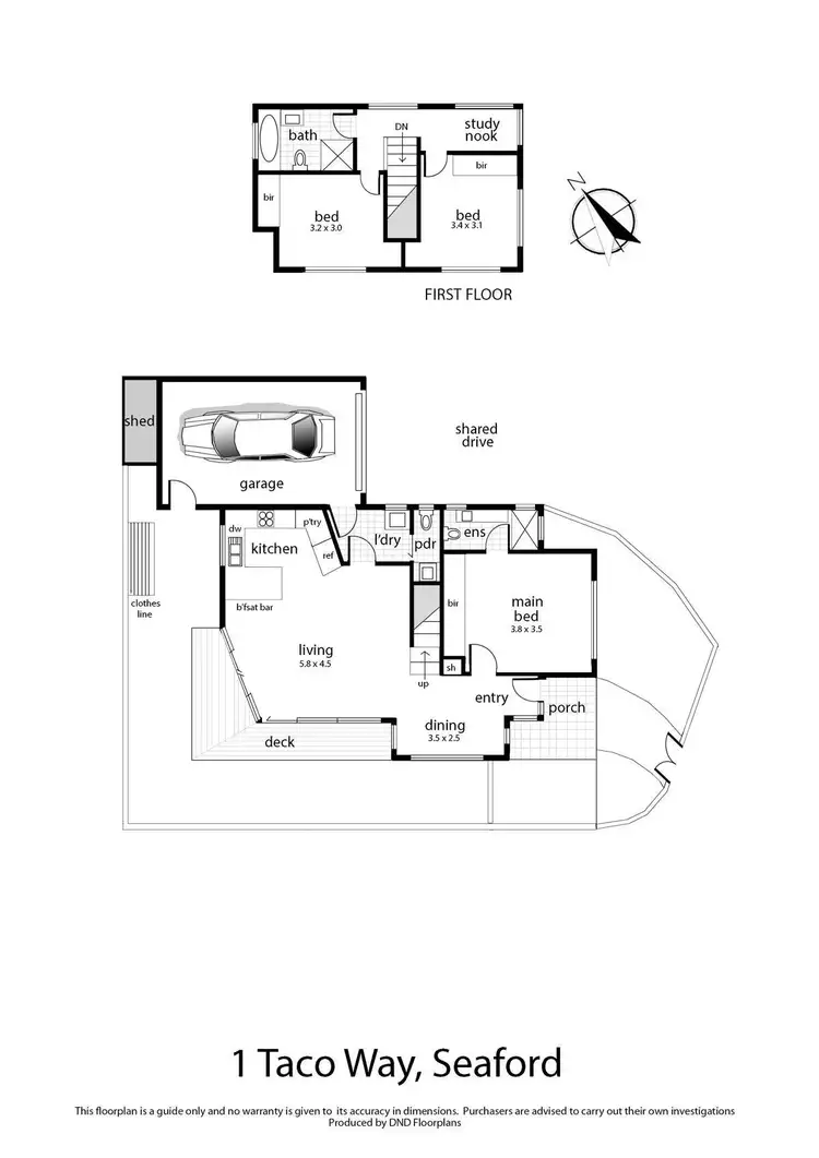 Floorplan of Homely townhouse listing, 1 Taco Way, Seaford VIC 3198