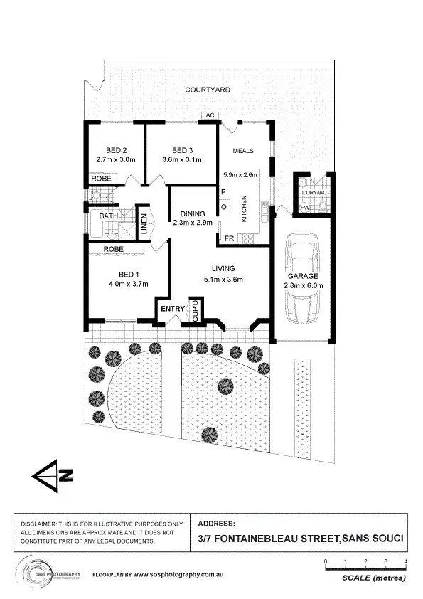 Floorplan of Homely villa listing, 3/7-9 Fontainebleau Street (cnr of Lawson Street), Sans Souci NSW 2219