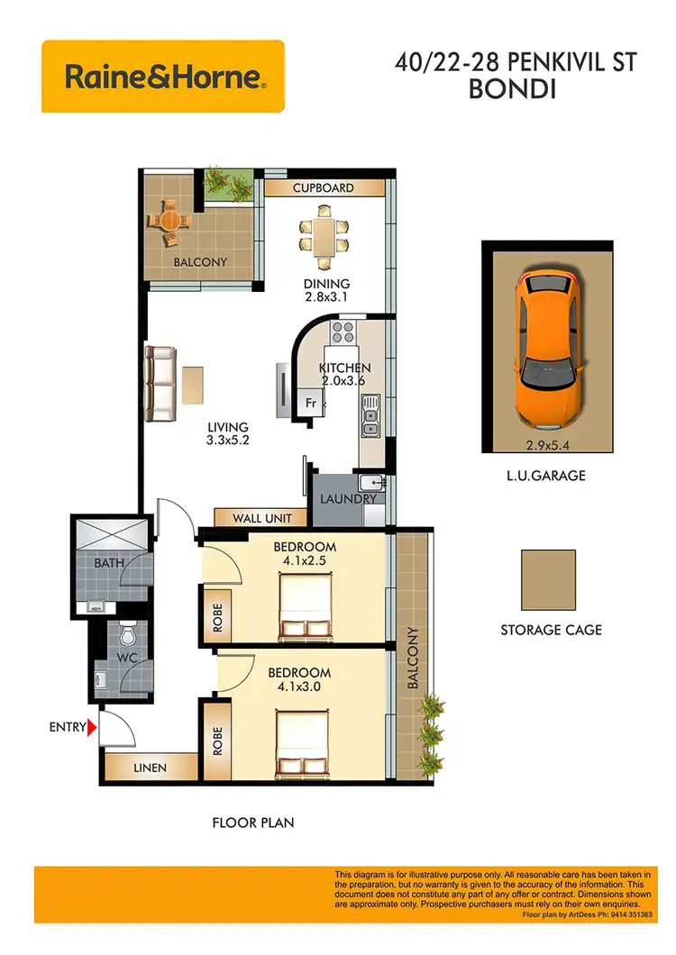 Floorplan of Homely apartment listing, 40/22-28 Penkivil Street, Bondi NSW 2026