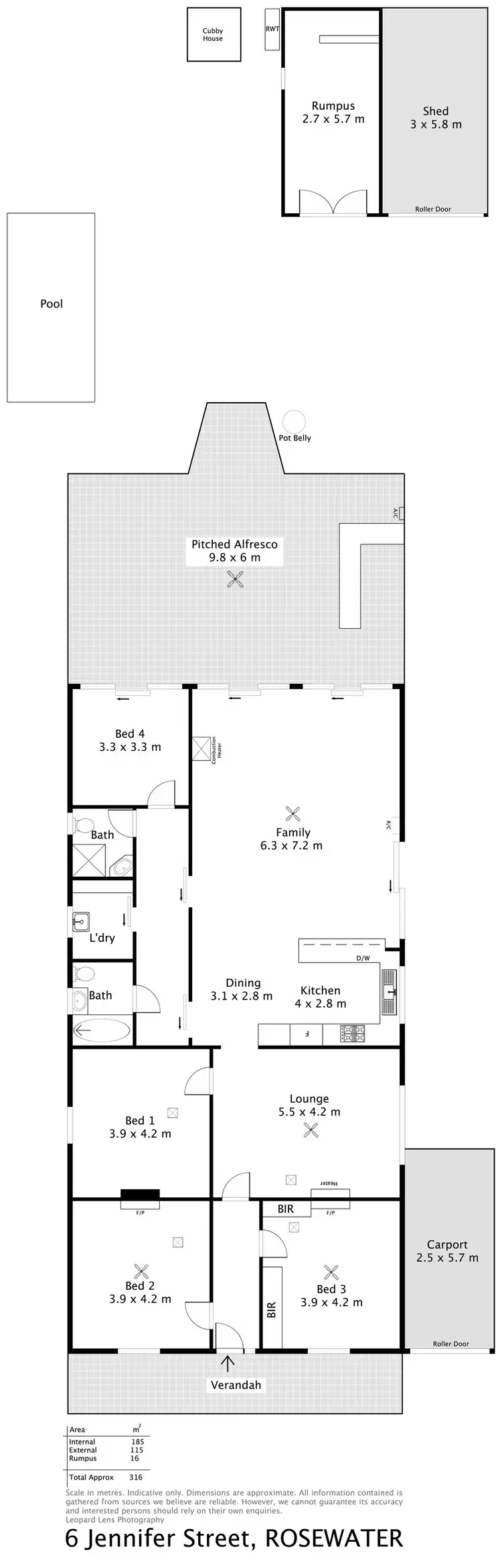Floorplan of Homely house listing, 6 Jennifer Street, Rosewater SA 5013