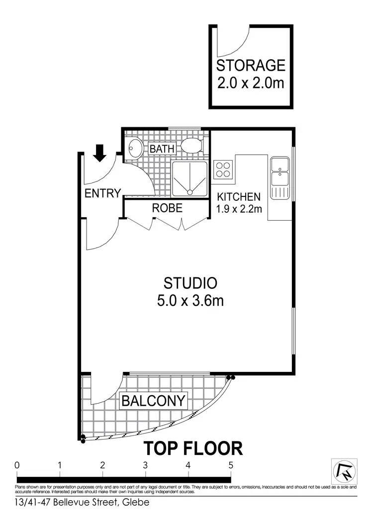Floorplan of Homely unit listing, 13/41-47 Bellevue Street, Glebe NSW 2037