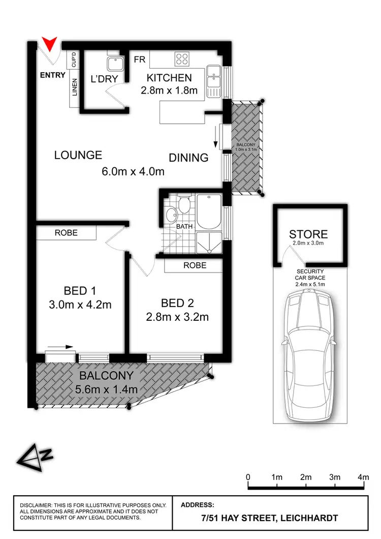 Floorplan of Homely apartment listing, 7/51 Hay Street, Leichhardt NSW 2040