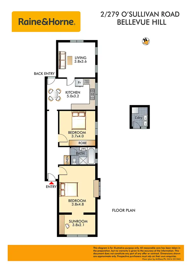 Floorplan of Homely apartment listing, 2/279 O'Sullivan Road, Bellevue Hill NSW 2023