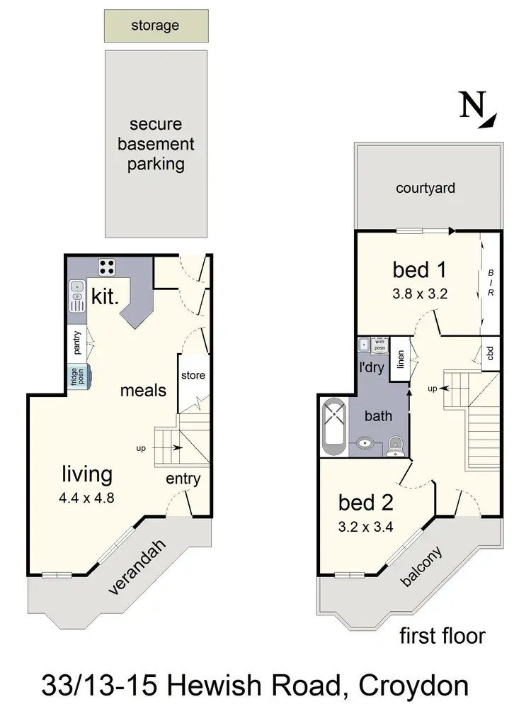 Floorplan of Homely apartment listing, 33/13-15 Hewish Road, Croydon VIC 3136