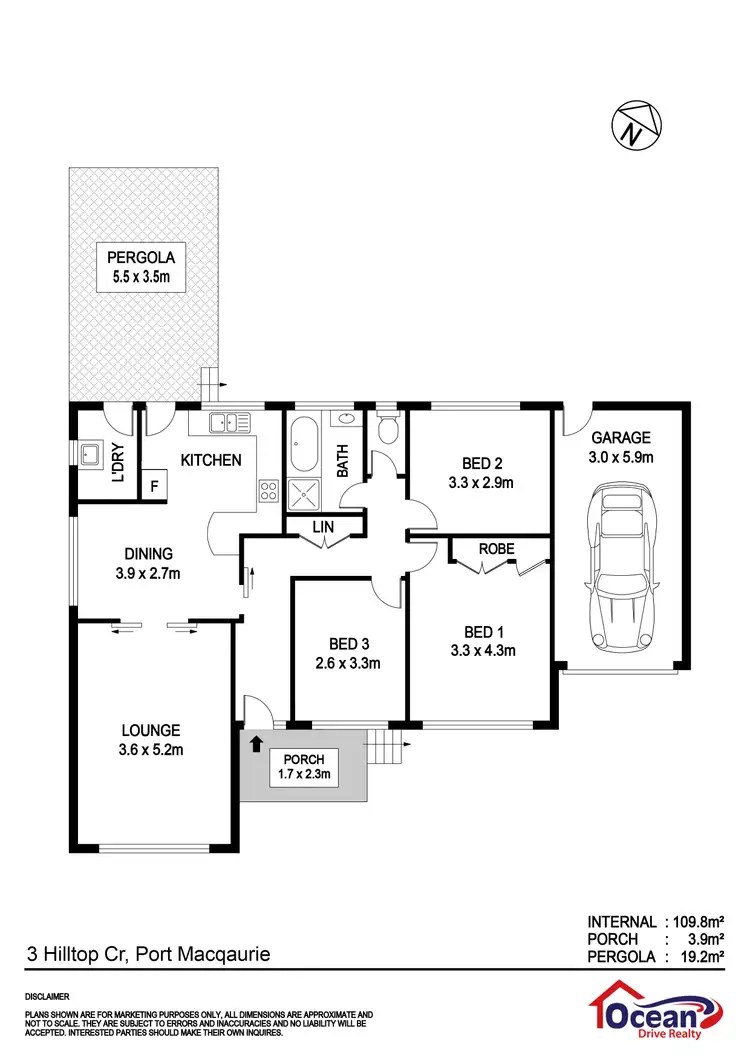 Floorplan of Homely house listing, 3 Hilltop Crescent, Port Macquarie NSW 2444