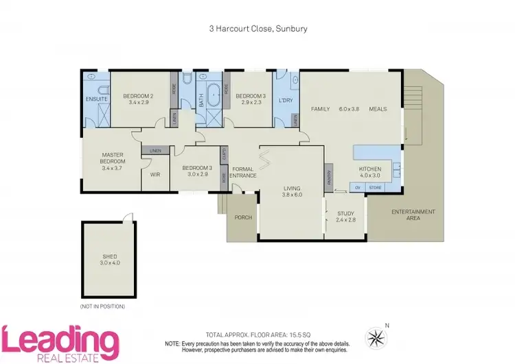 Floorplan of Homely house listing, 3 Harcourt Close, Sunbury VIC 3429