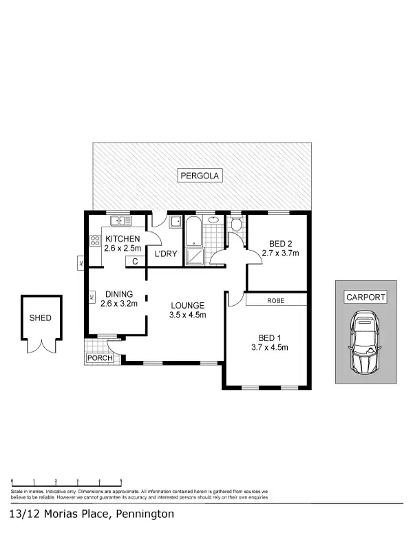 Floorplan of Homely unit listing, 13/12 Morias Place, Pennington SA 5013