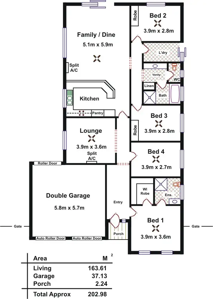 Floorplan of Homely house listing, 32 Potts Road, Evanston Park SA 5116