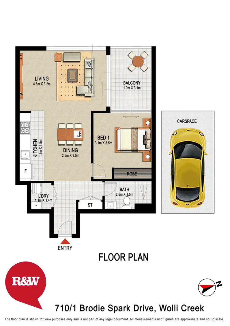 Floorplan of Homely apartment listing, 710/1 Brodie Spark Drive, Wolli Creek NSW 2205
