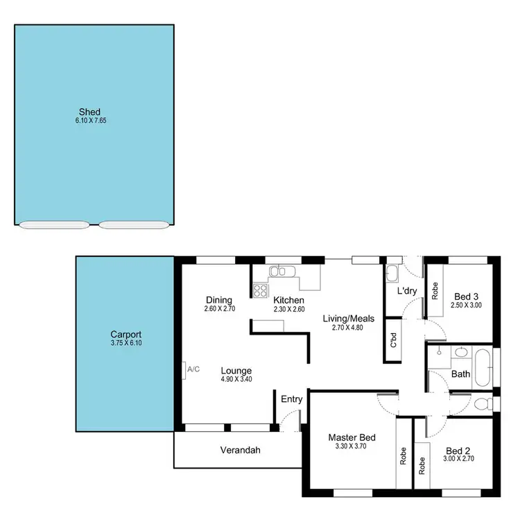 Floorplan of Homely house listing, 87 Reynell Road, Reynella East SA 5161