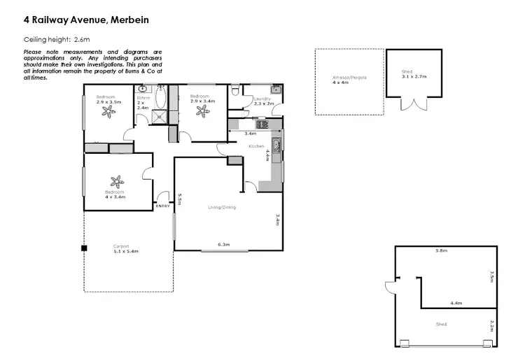 Floorplan of Homely house listing, 4 Railway Avenue, Merbein VIC 3505